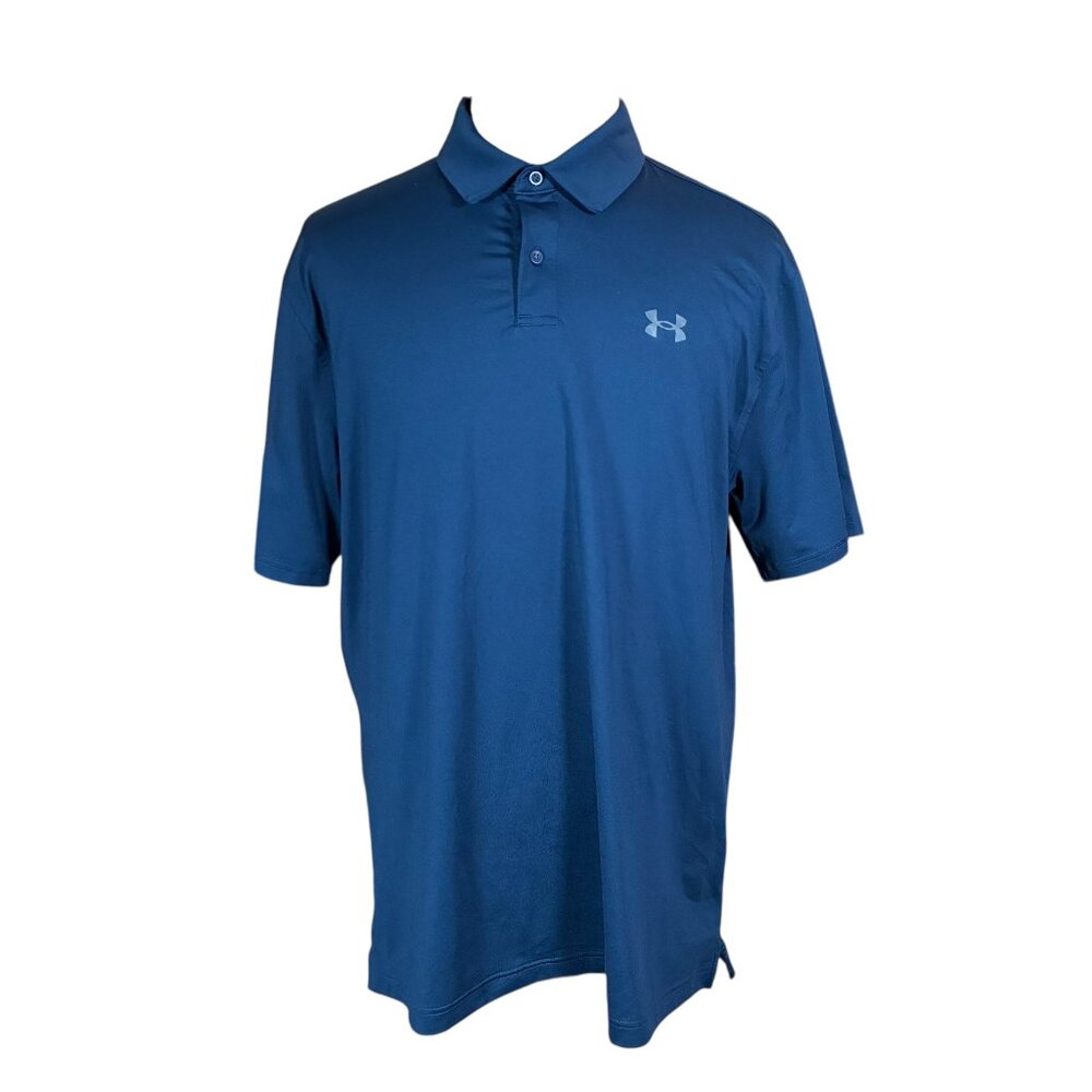 Under Armour Men's Loose Navy Blue Short Sleeve Polo Size XL